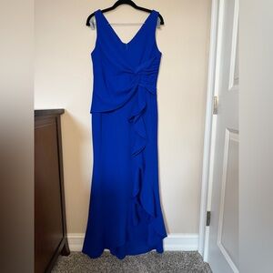 Elegant Blue Sleeveless Dress
